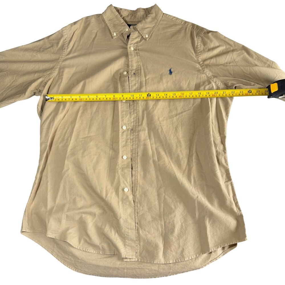 Ralph Lauren Blue Label Classic Fit Men's Shirt Long Sleeve Cotton tan taupe